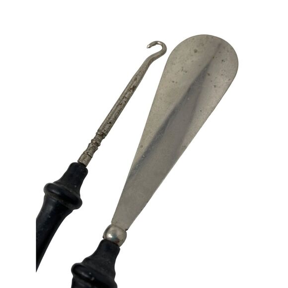 Victorian Vanity 6 PC Set Wood Ornate Decorated Nail Tools Shoe Horn Button Hook - Picture 10 of 12